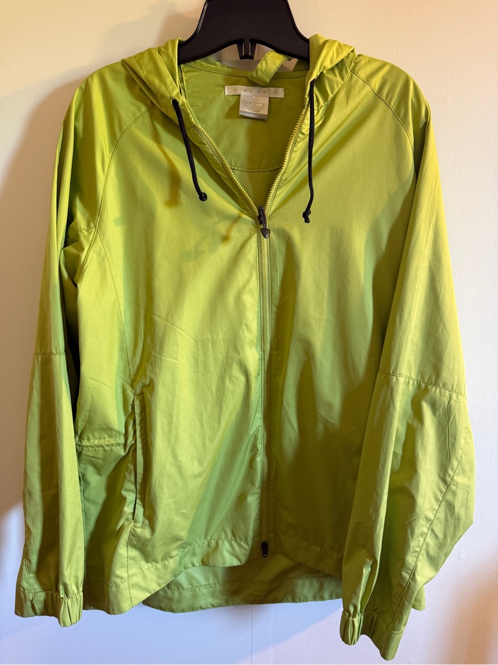Nike Golf Clima-FIT Hooded Windbreaker Jacket Lime Green Women’s Medium